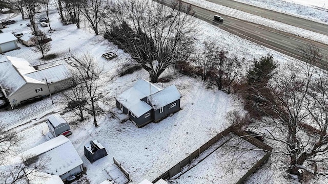 view of snowy aerial view