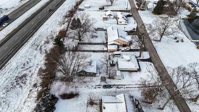 view of snowy aerial view