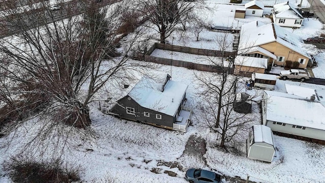 view of snowy aerial view