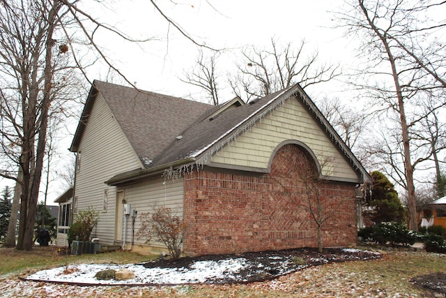 view of snow covered exterior