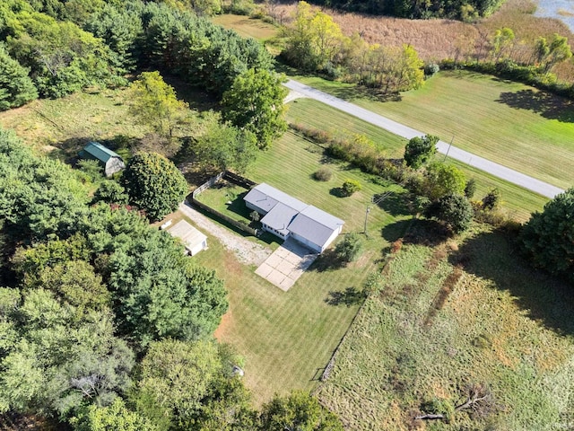 drone / aerial view with a rural view