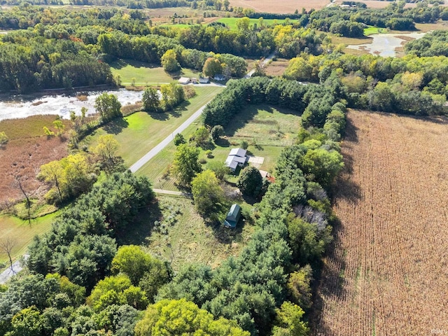 bird's eye view with a rural view