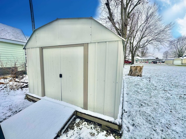 view of snow covered structure