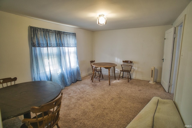 interior space featuring light colored carpet