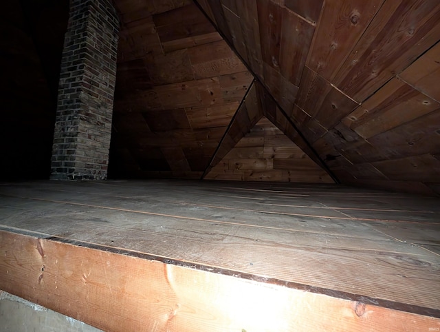 view of unfinished attic