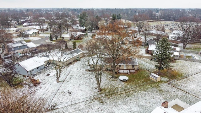 view of snowy aerial view