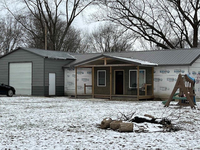 exterior space featuring a garage