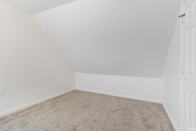 additional living space featuring carpet and lofted ceiling