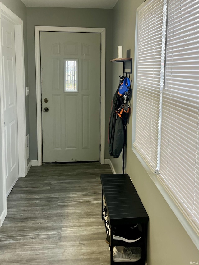 entryway with light hardwood / wood-style floors