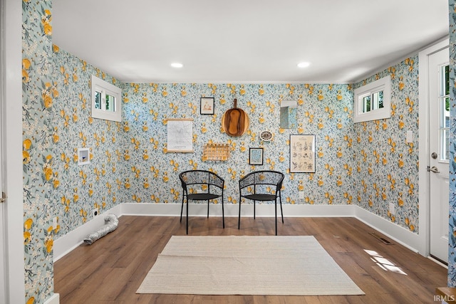 unfurnished room featuring dark wood-type flooring