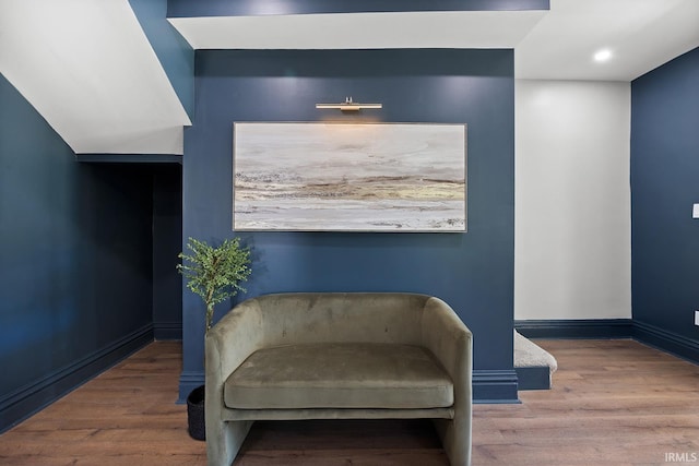 sitting room featuring wood-type flooring