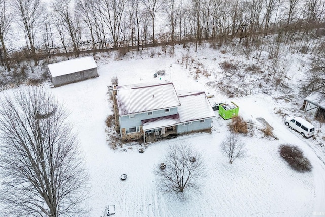 view of snowy aerial view