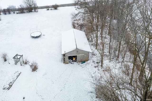 view of snowy aerial view