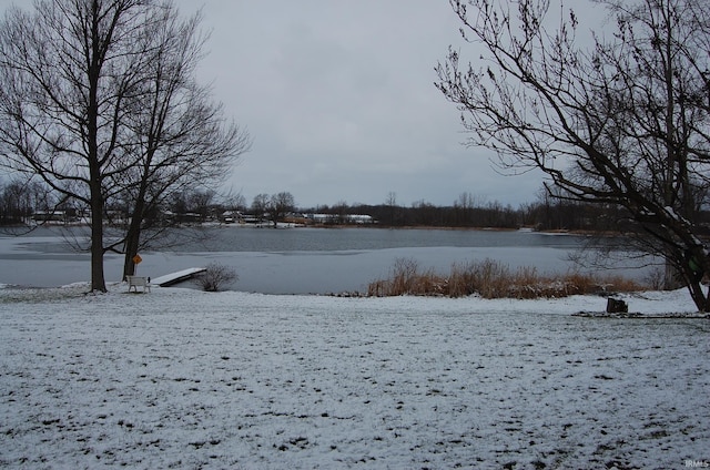 view of yard layered in snow