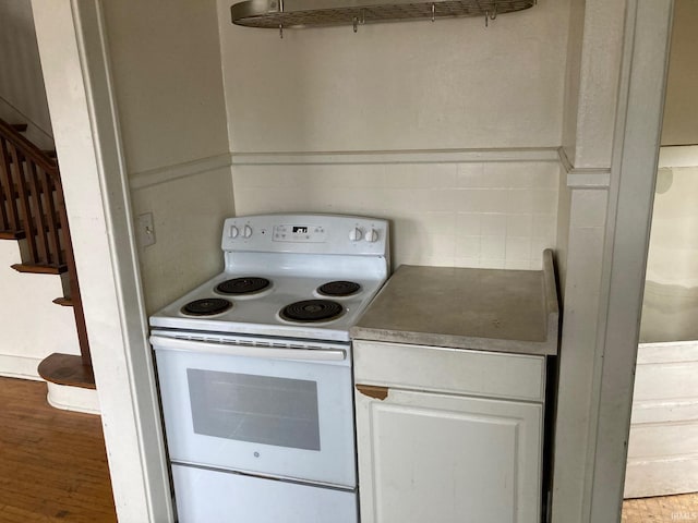 kitchen with white electric stove