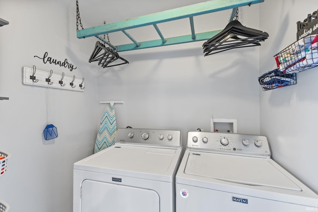 washroom featuring separate washer and dryer