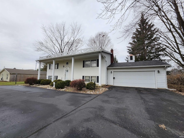 bi-level home with a garage