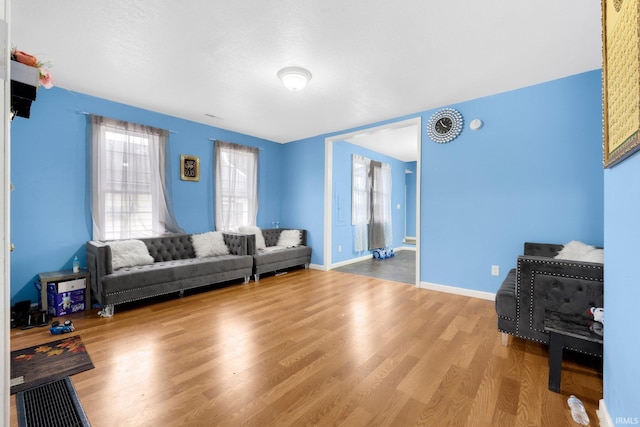 living room featuring hardwood / wood-style flooring