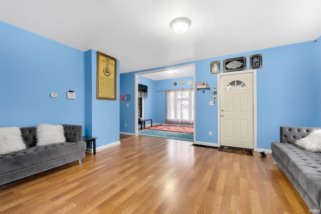 living room featuring light wood-type flooring