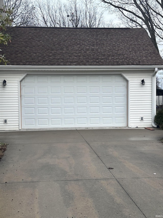 view of garage