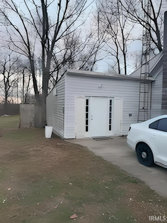 view of garage