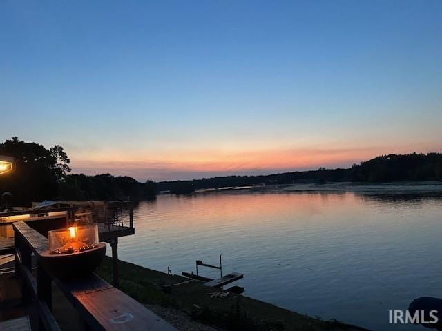 water view featuring a boat dock