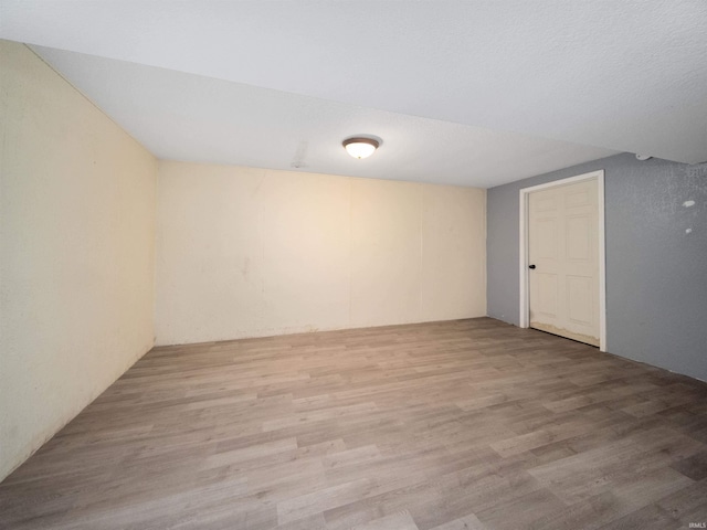 basement featuring wood-type flooring