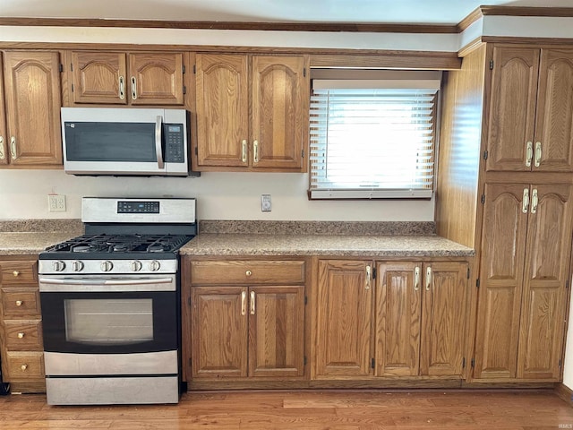 kitchen featuring stainless steel appliances and light wood-type flooring