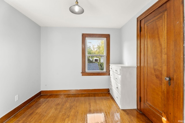 unfurnished bedroom featuring light hardwood / wood-style flooring