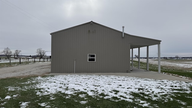 view of snow covered structure