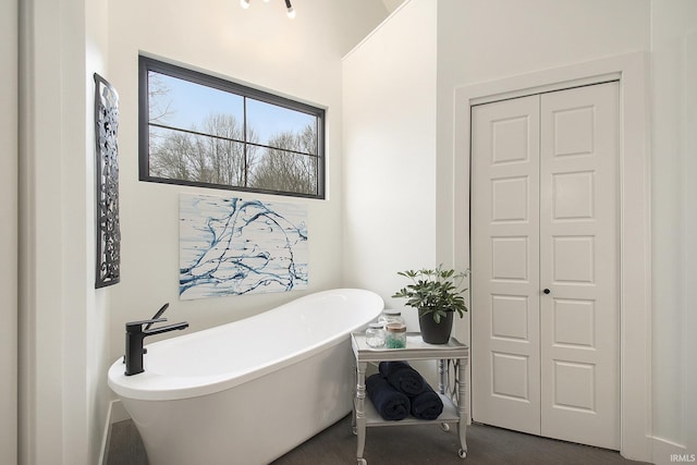 bathroom with a washtub