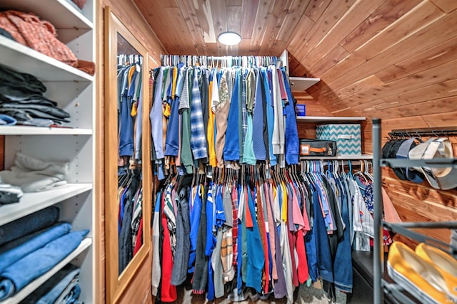 view of walk in closet