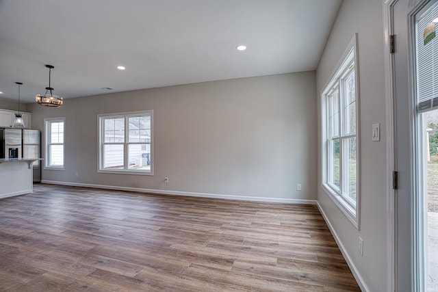 interior space with light wood-type flooring