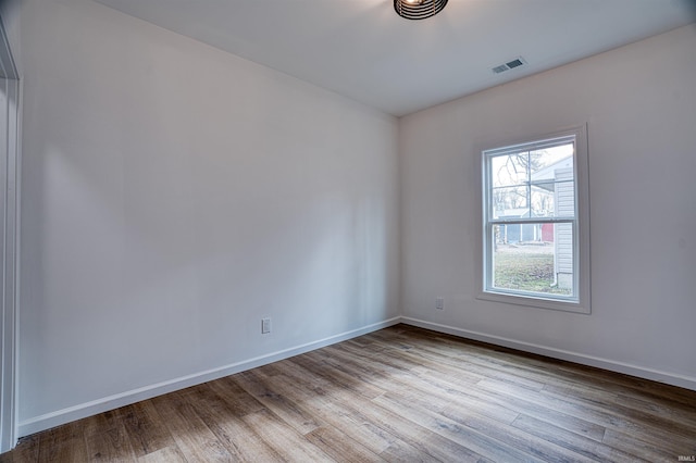 empty room featuring light wood-type flooring