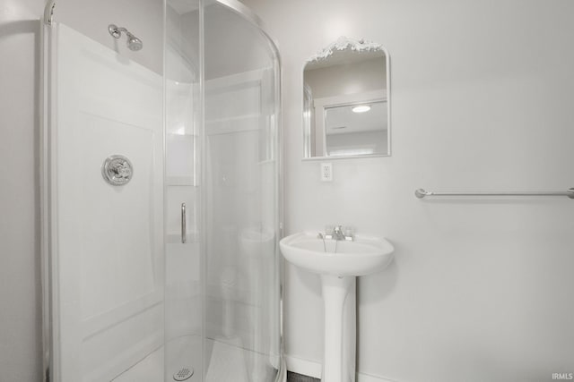 bathroom with a shower