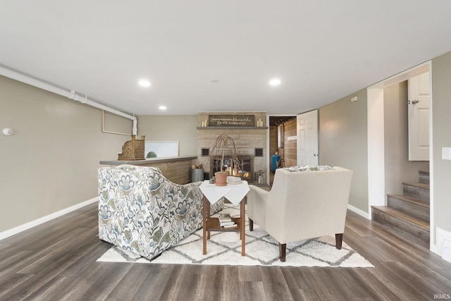 living room featuring hardwood / wood-style floors