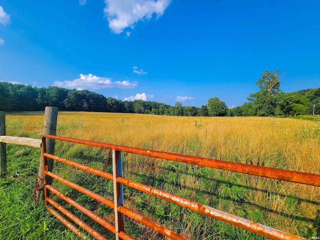 view of gate with a rural view