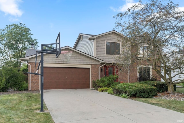 view of front of house with a garage