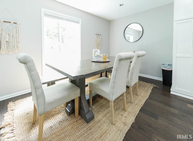 dining room featuring dark hardwood / wood-style flooring