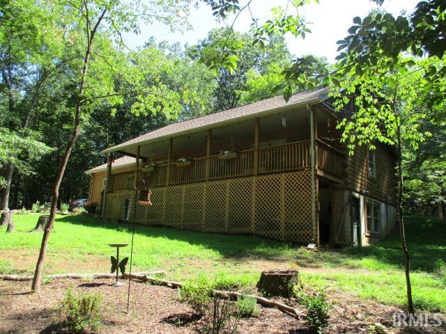 view of yard with a deck