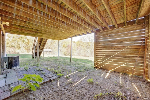 view of yard featuring central AC