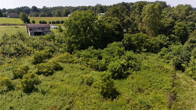 birds eye view of property featuring a rural view