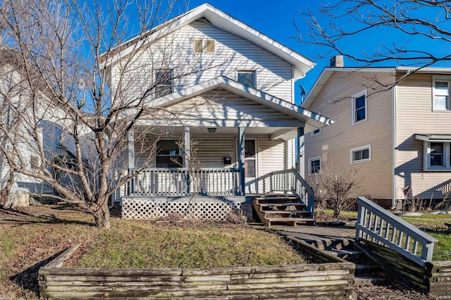 view of front of property with covered porch