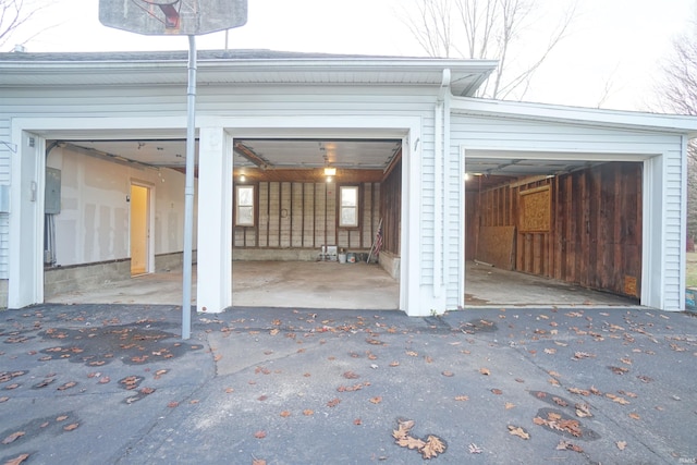 garage with electric panel