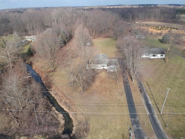 bird's eye view with a rural view