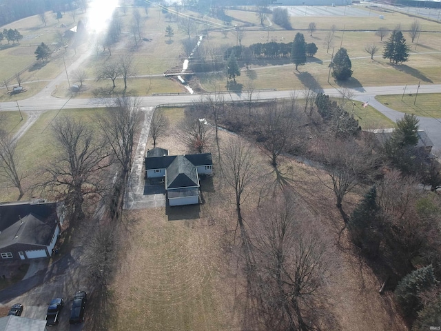 aerial view with a rural view