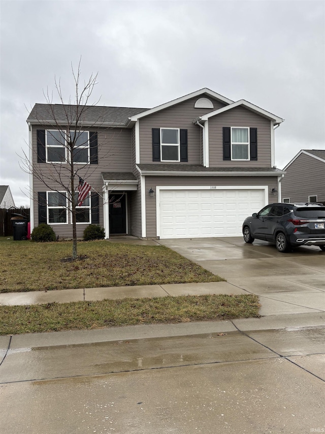 front facade with a garage