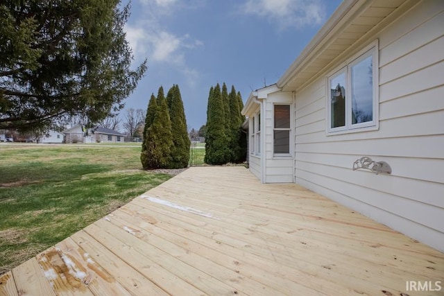 deck with a lawn