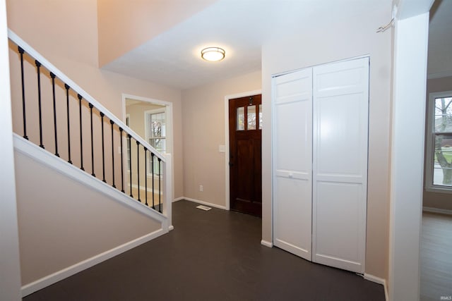 entryway featuring dark hardwood / wood-style flooring