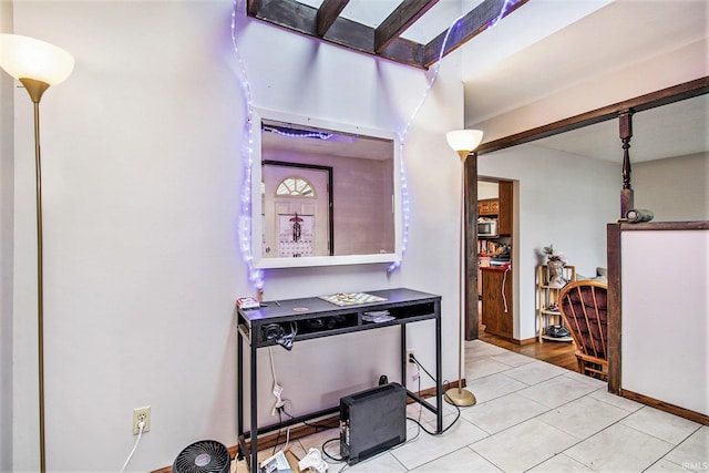 interior space with light tile patterned floors